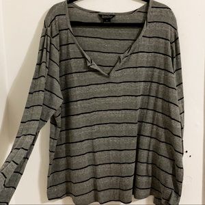 LUCKY BRAND 3X Striped Long Sleeve